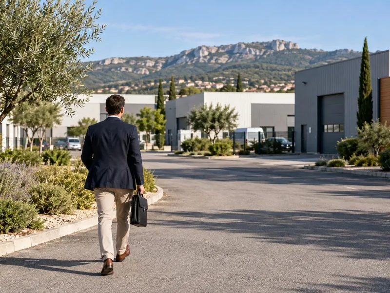 Une commerciale explore une zone d’activités du sud de la France.